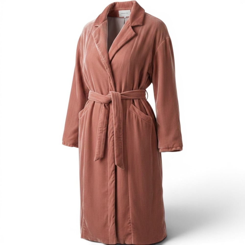 Emerson Fry Blush Pink Silk Blend Velvet Studio Coat Size 4